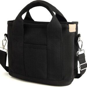 Canvas Tote Bag Women Multi Pockets Shoulder Handbag for Shopping Work Beach